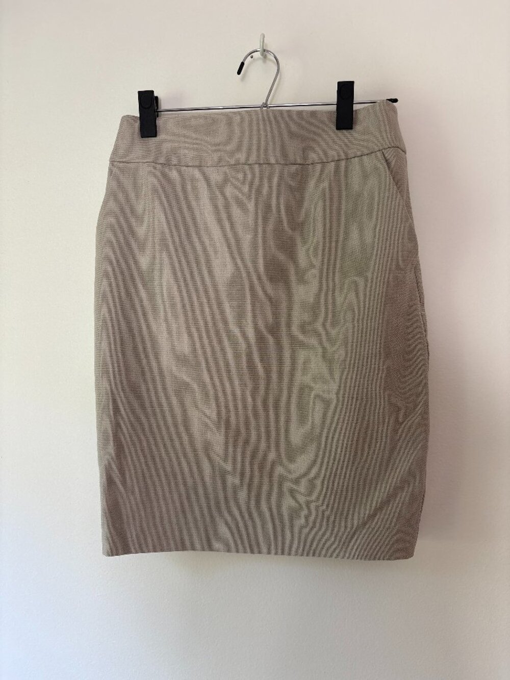 Express High Rise Pencil Skirt Womens 6 Beige Tan Textured Stretch Career Workwe